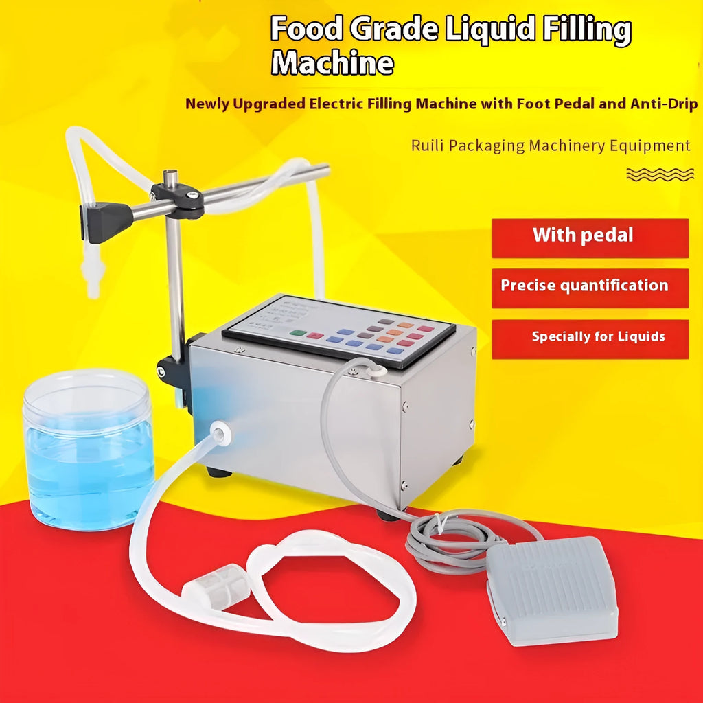 GFK280 model CNC filling machine unit on a workbench for automatic liquid dispensing