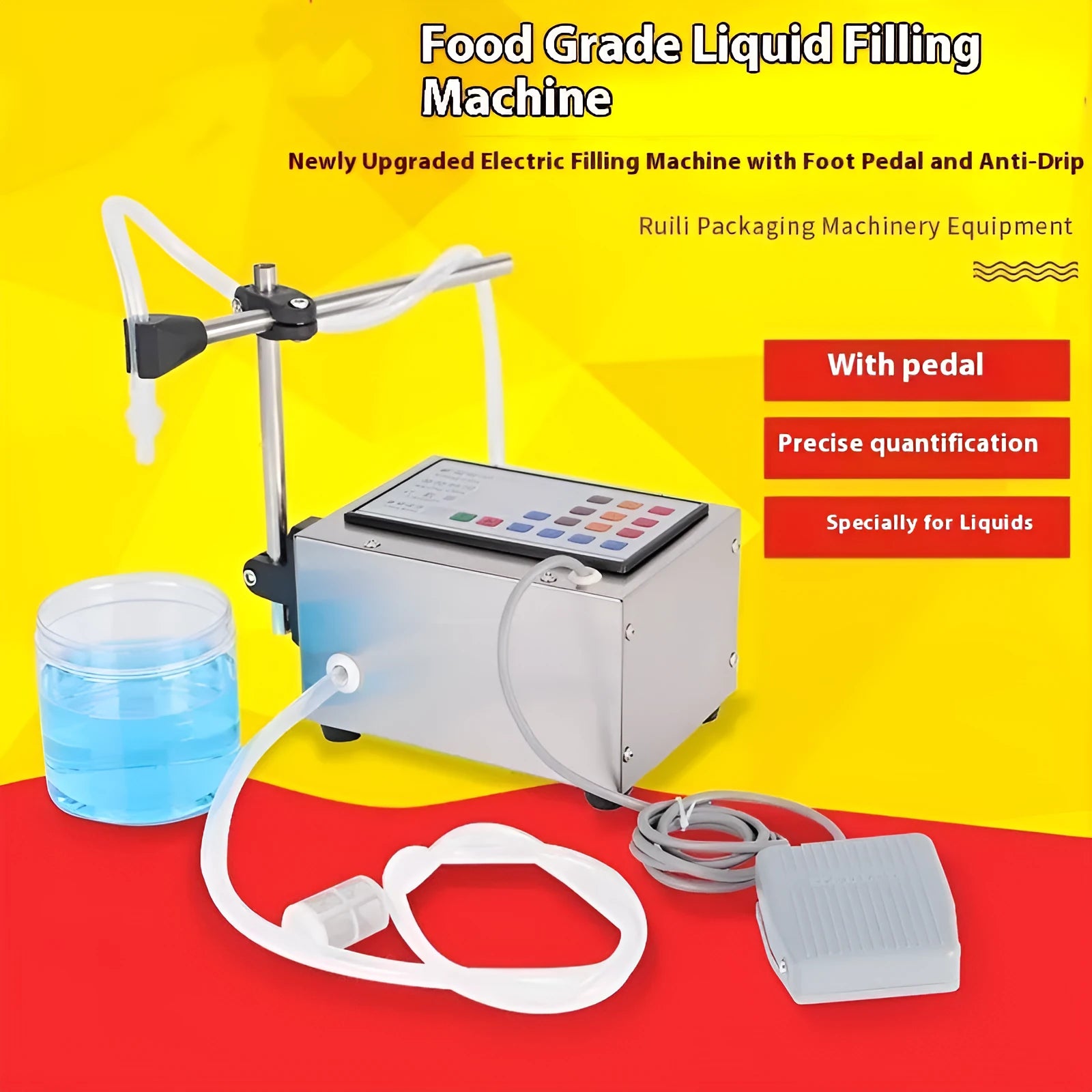 GFK280 model CNC filling machine unit on a workbench for automatic liquid dispensing