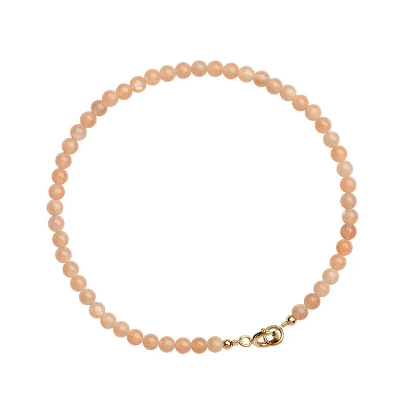 Ultra-thin 3mm sunstone bead crystal bracelet in natural style with manual crafting
