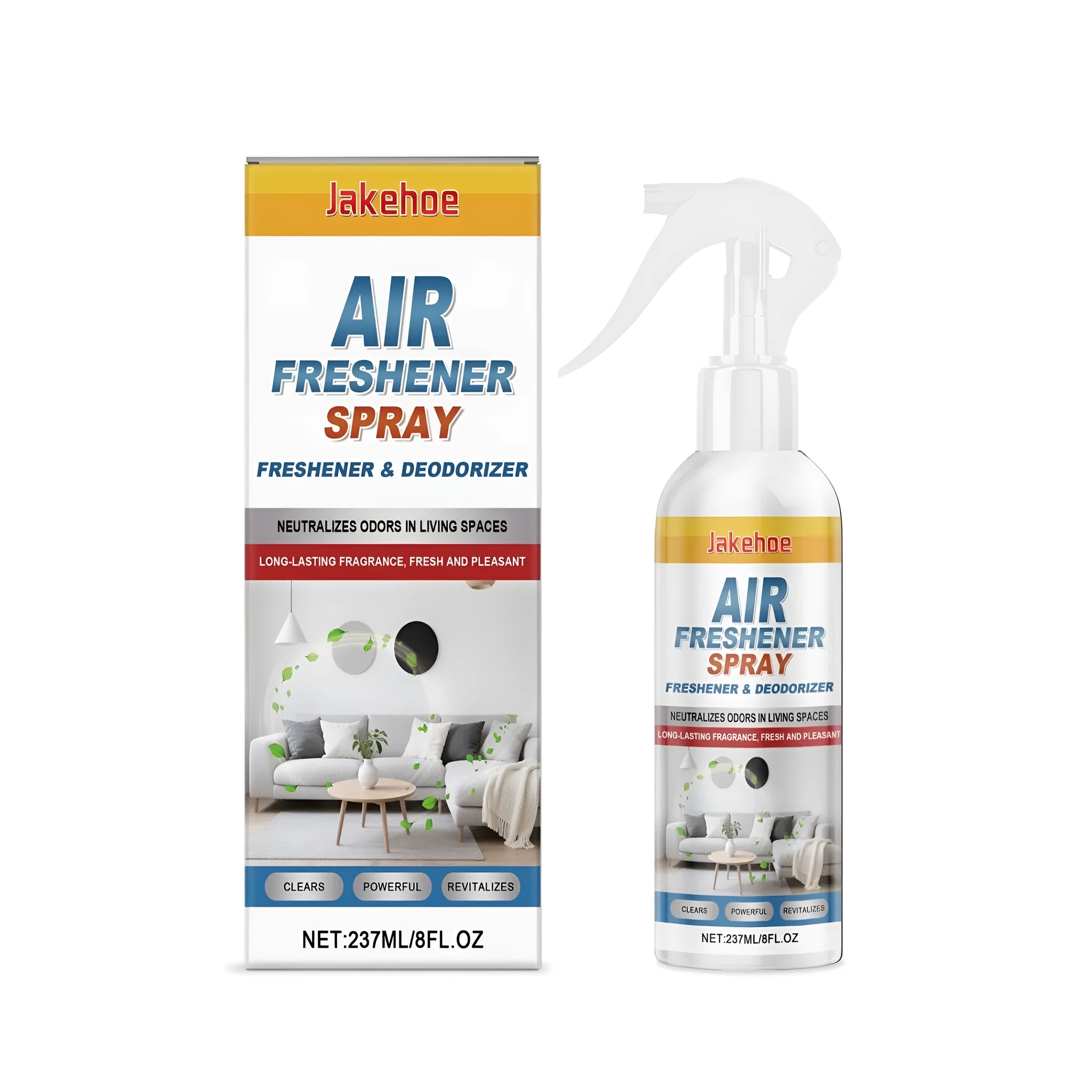A 237ml bottle of menthol air freshener spray on a white background.