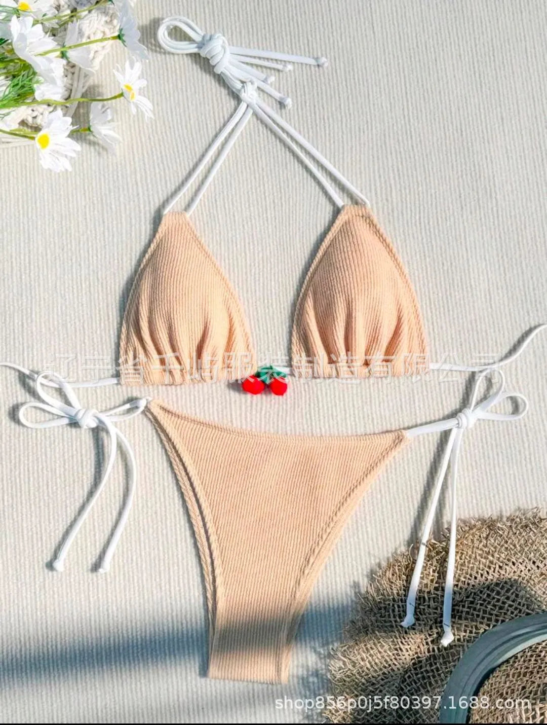 Women's nylon bikini swimsuit in briefs style with Asian sizing for swimming sports