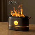 USB-powered simulation flame humidifier diffuser with LED lighting and 200ml water tank