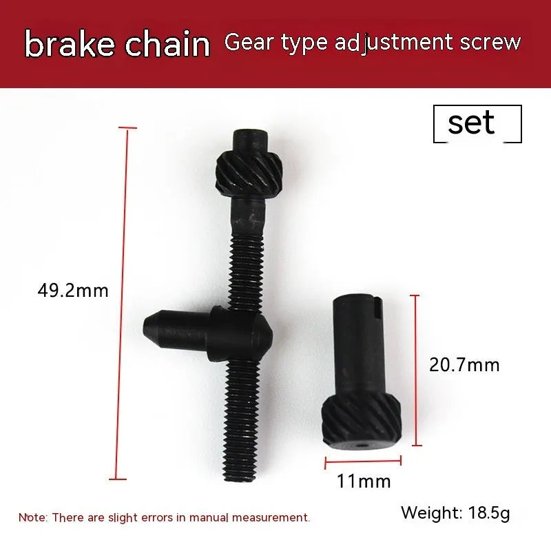 Chainsaw accessory kit showing spools of nylon thread in various diameters and a chainsaw chain
