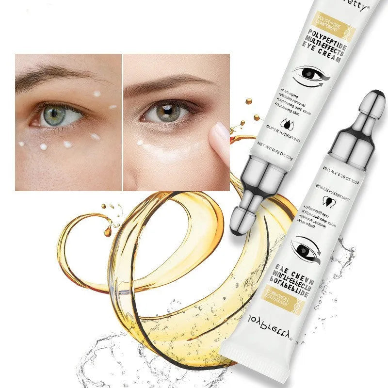 Jar of peptide anti-dark circle eye cream for reducing puffiness and lightening bags, 20g net.