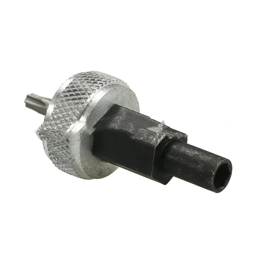 Ignition module clamping wrench tool with knurled aluminium knobs on a heat-treated carbon steel handle.