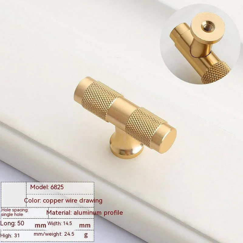 Brushed brass aluminium furniture handle with European design for cabinets and drawers