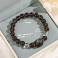 Women's silver-tone cat head bracelet with 8mm ice stone opal and natural silver stone charms on adjustable band