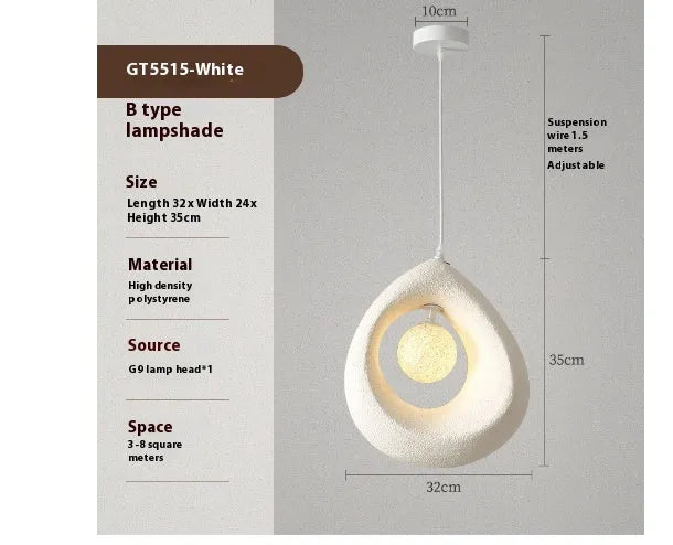 Retro pendant chandelier with milky white glass lampshade in modern simple style for ceiling mounting