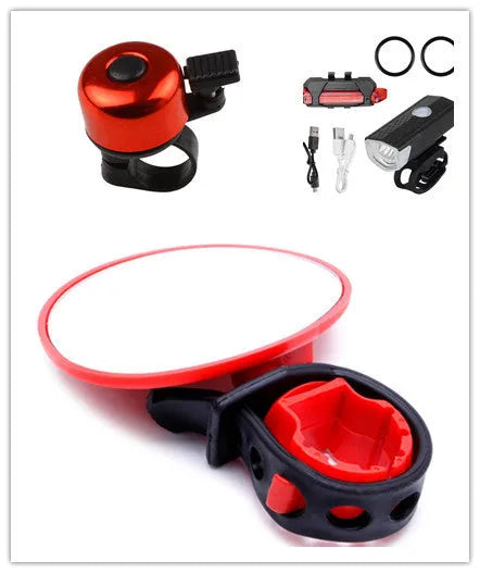 Colour mini bicycle bell in aluminium alloy weighing 0.019 kg on a bike handlebar