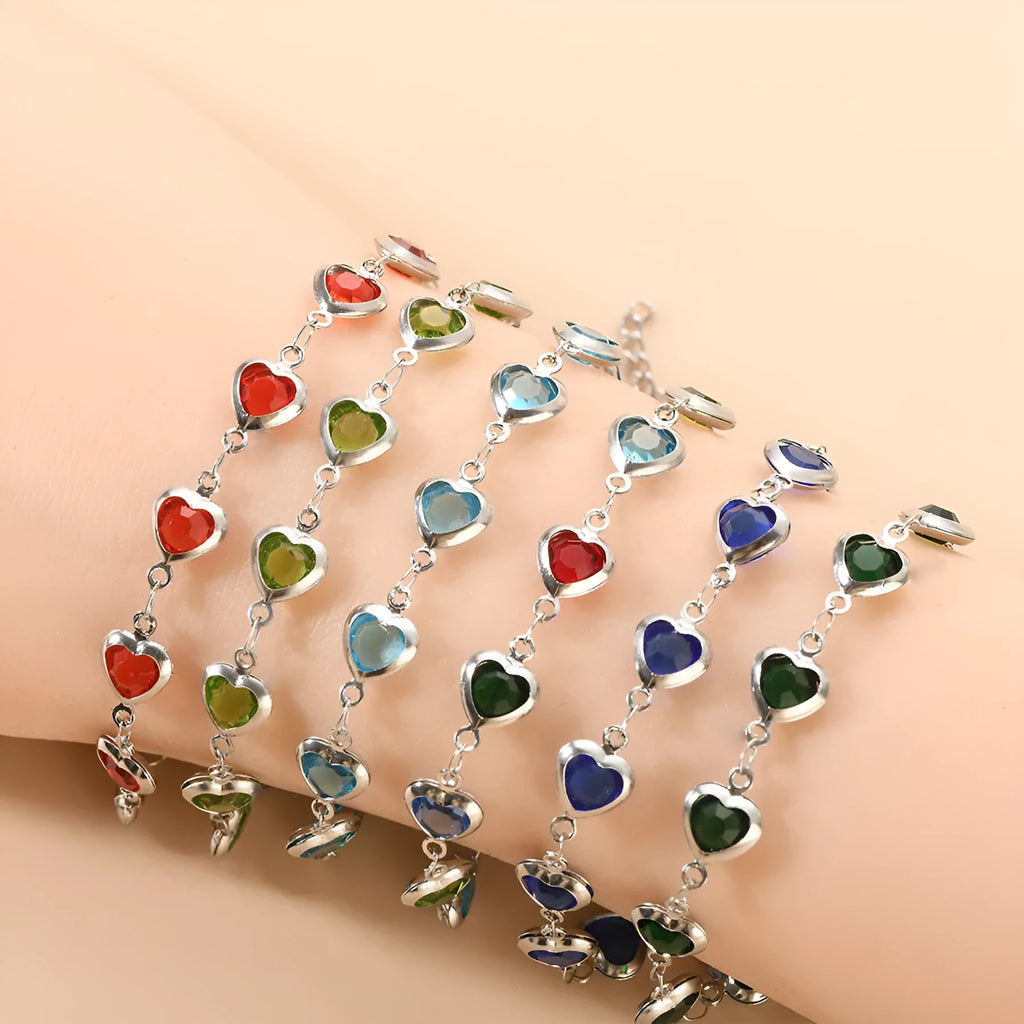 Unisex stainless steel geometry heart bracelet in a choice of six electroplated colours.