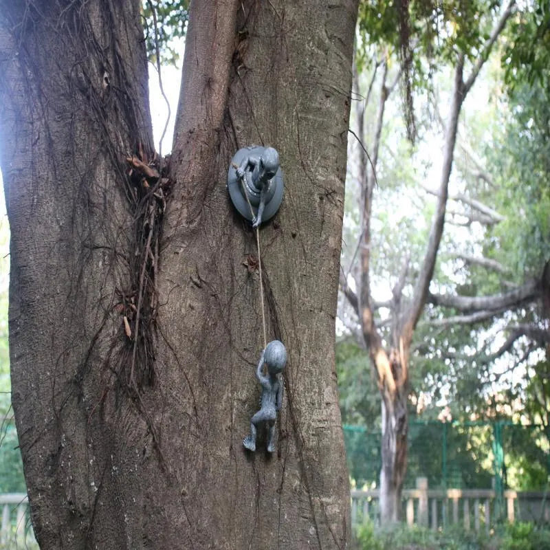 Grey resin alien tree pendant garden decoration with carved pastoral styling