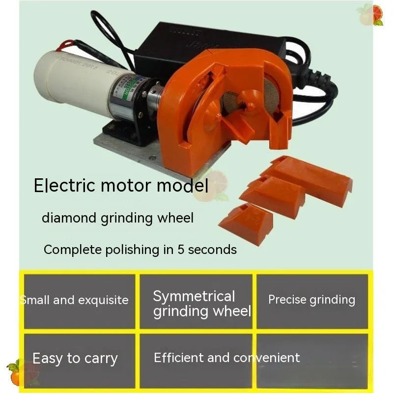 Portable universal grinding drill tool with orange sander, black sander, and replacement wheels