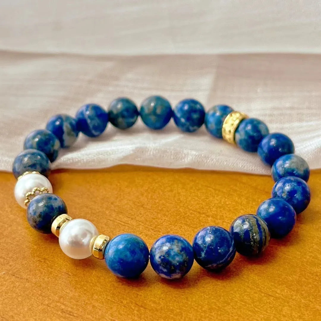 Lapis lazuli green gold stone bracelet with Chinese retro artistic style