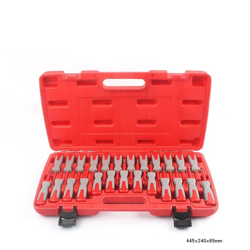 25-piece car terminal removal needle and pull-out key tool kit for automotive electrical harness disassembly.
