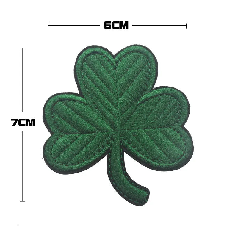 Outdoor embroidered fabric badge with Velcro backing in military green design