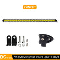 25 inch single row LED car light bar with aluminium housing and mounting brackets