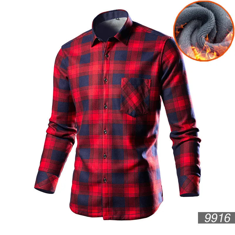 Men's loose fit fleece-lined cardigan shirt in cotton blend fabric, available in multiple colours and sizes XL to 5XL