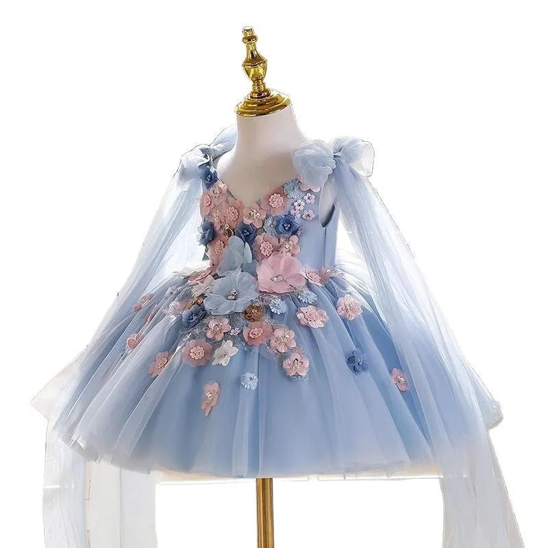 Sky blue FARCENT princess dress for girls piano performance stage wear