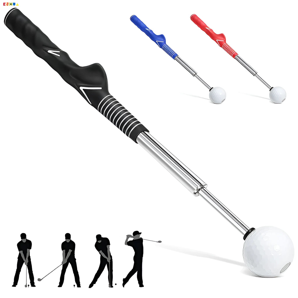Golf telescopic swing simulator in stainless steel with three colour options