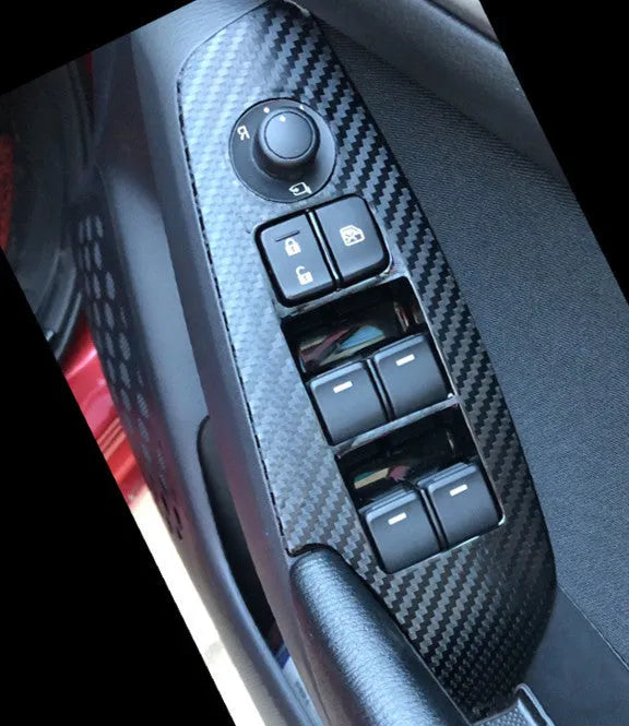 Set of four transparent TPU protective films for car door control panel glass switches