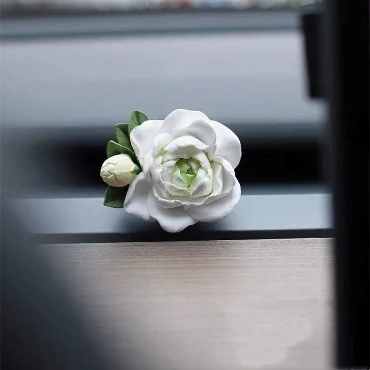 Gypsum car perfume ornament with jasmine essential oil for air vent mounting