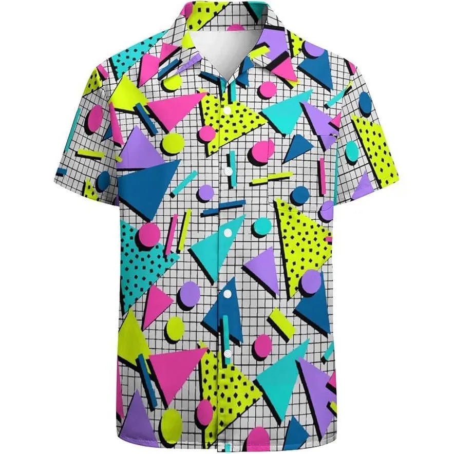 Men's slim fit camouflage pattern short sleeve casual shirt in a cardigan style