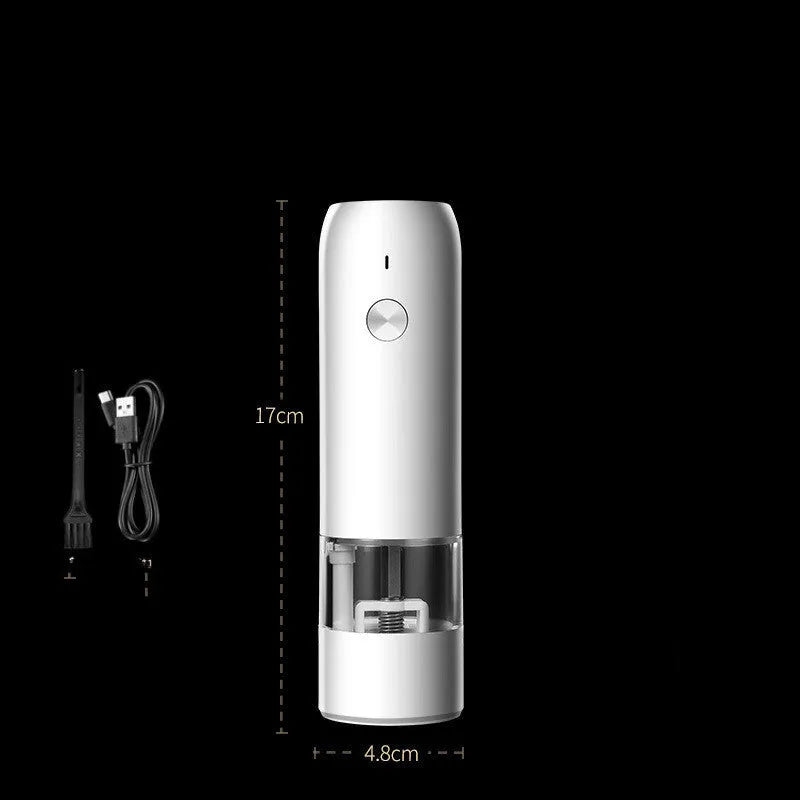USB rechargeable electric pepper and salt grinder set with clear acrylic body and ceramic mechanism