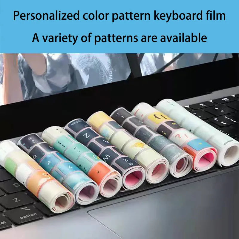 Colourful TPU keyboard protector film for Apple MacBook Pro Air 13.3-inch laptop.