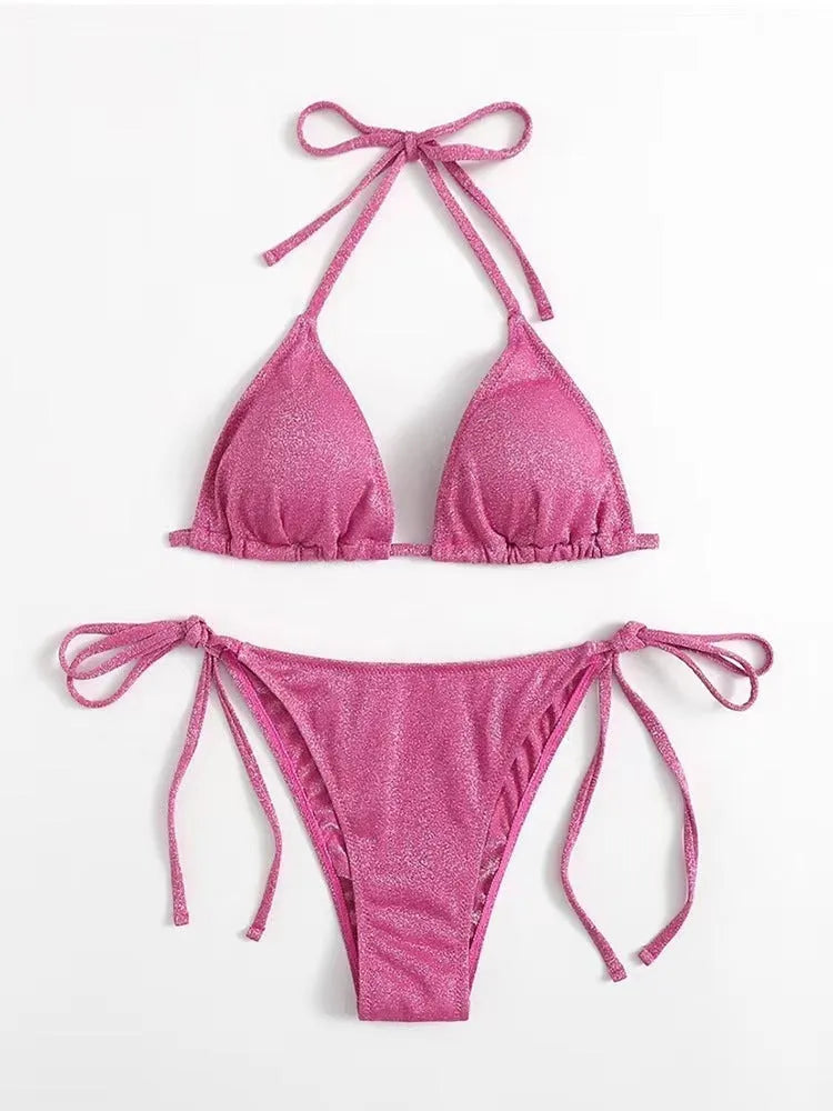 Women's bandage style bikini swimsuit in polyester available in multiple colours and sizes