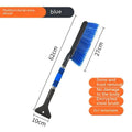 Blue telescopic car snow brush with long handle for winter vehicle snow removal