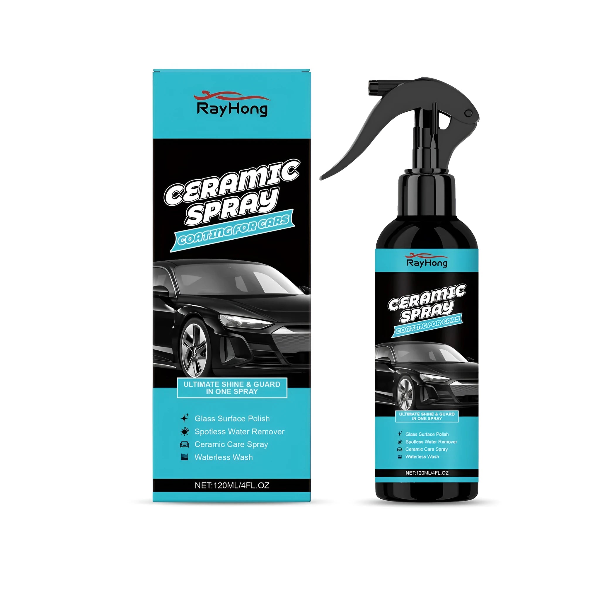 120ml bottle of PTFE ceramic coating spray for automotive paint protection.