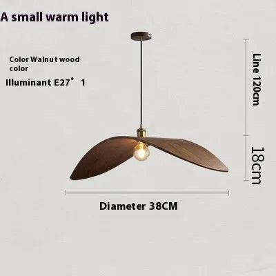 Japanese Zen walnut chandelier for living room or dining room with 38cm to 85cm diameter options