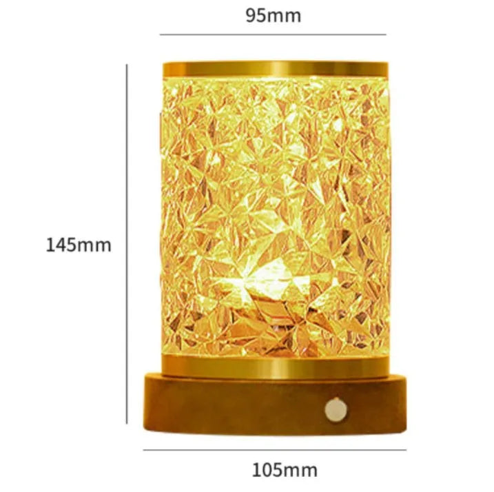 Rotating water ripple night light with acrylic element on solid wood base for bedroom use