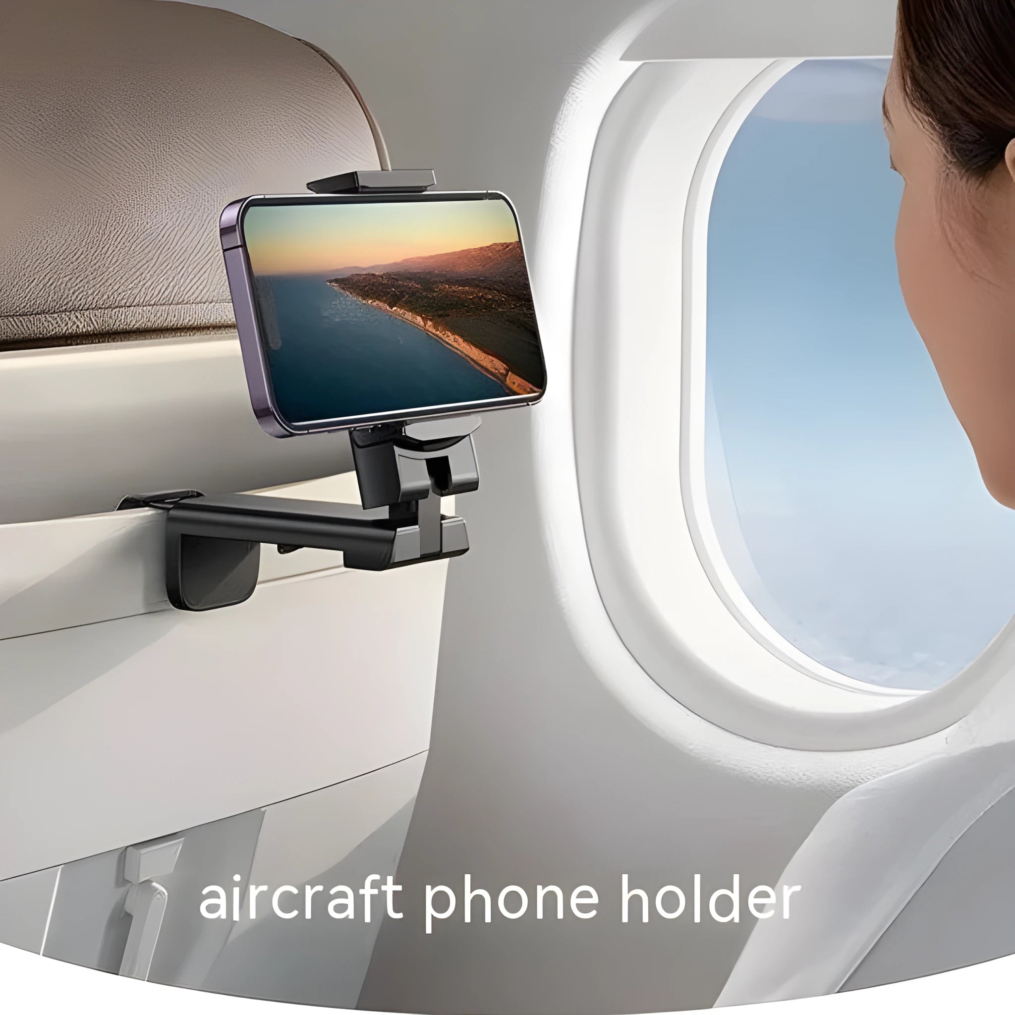 Foldable rotating phone holder in black, green, and grey colours showing 360-degree adjustment