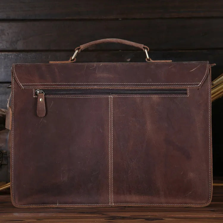 Small yellow brown genuine cowhide leather shoulder messenger bag for men