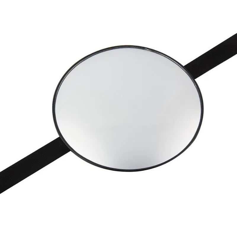 Black ABS baby safety seat rearview mirror with 17cm glass and adjustable ribbon for car seat mounting