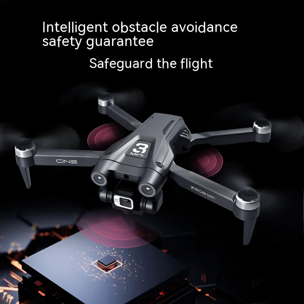UAV optical flow dual camera drone with brushless motor in black plastic body