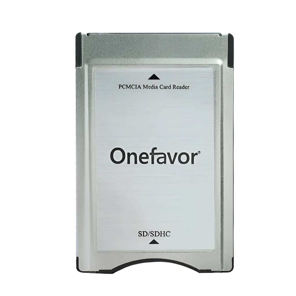 SD to PCMCIA adapter card with stainless steel housing and pre-installed 32GB SD card for Mercedes-Benz cars
