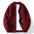 Men's straight-cut striped cardigan jacket in a Vinylon blend fabric.