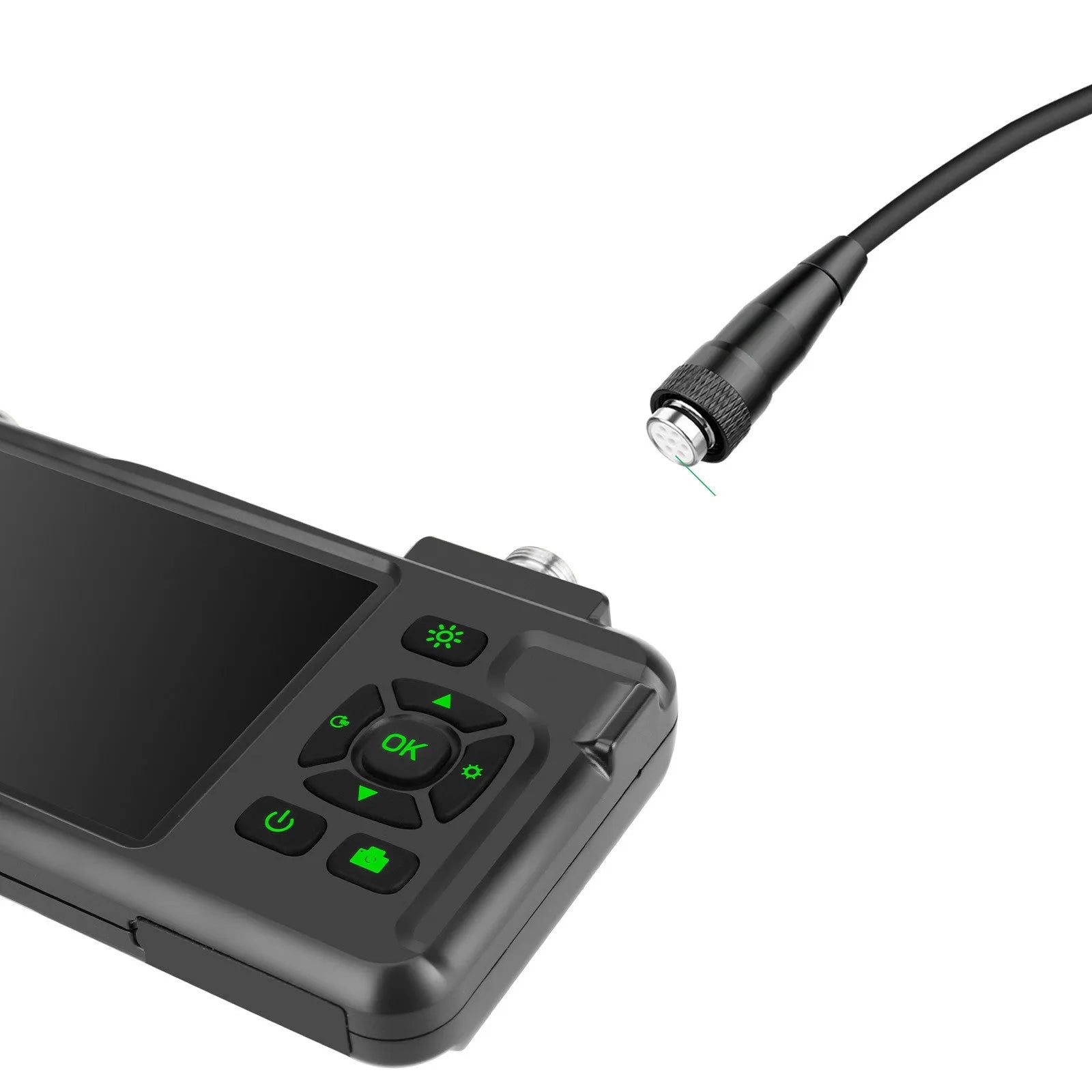 Handheld industrial endoscope with 4.5-inch screen and thin inspection probe