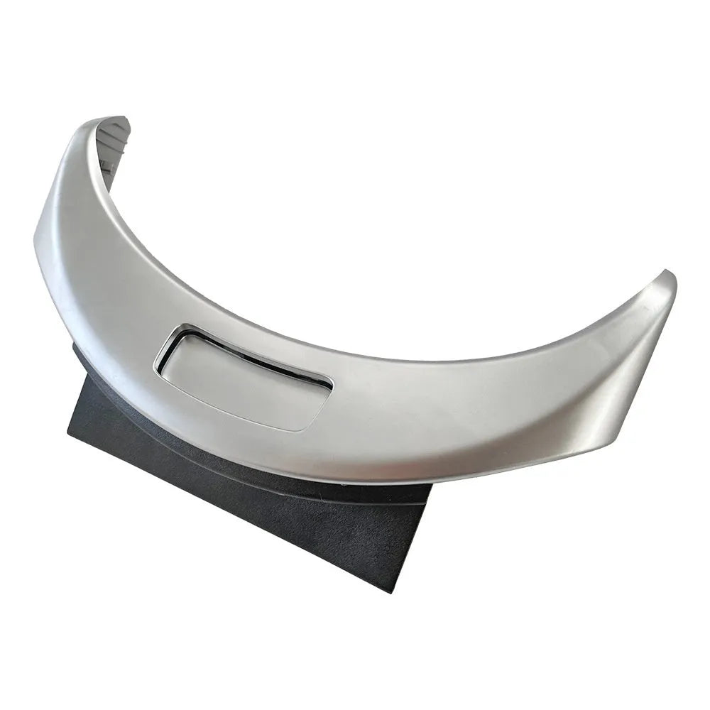 Electroplated replacement panel for Mercedes C-Class GLC-Class armrest button in silver, black, or carbon finish.