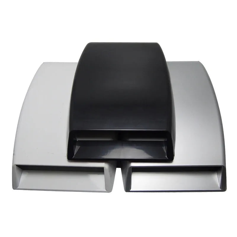 Black ABS plastic decorative car air vent with 260mm length and 33mm air inlet height.