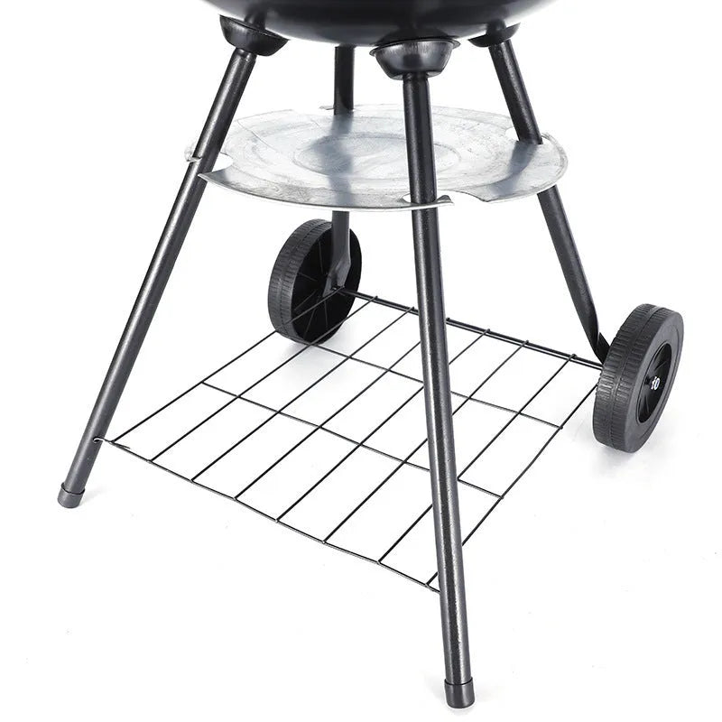 Portable iron barbecue oven with a 14-inch apple stove grill for 3-5 people.
