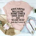 Pink cotton-polyester blend short sleeve T-shirt with a printed design, shown in a straight cut.