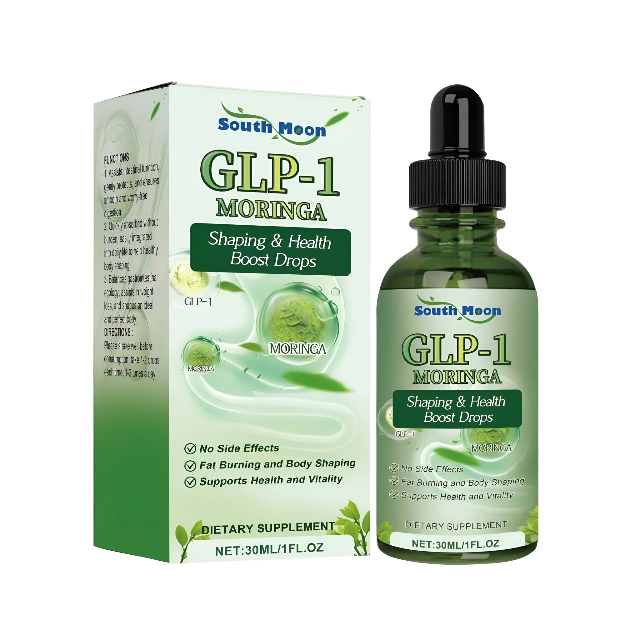 30ml bottle of digestive and body shaping drops for gastrointestinal health support