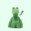 Green Crocodile John plush toy sleeping pillow for doll with long fur, sitting height about 29cm