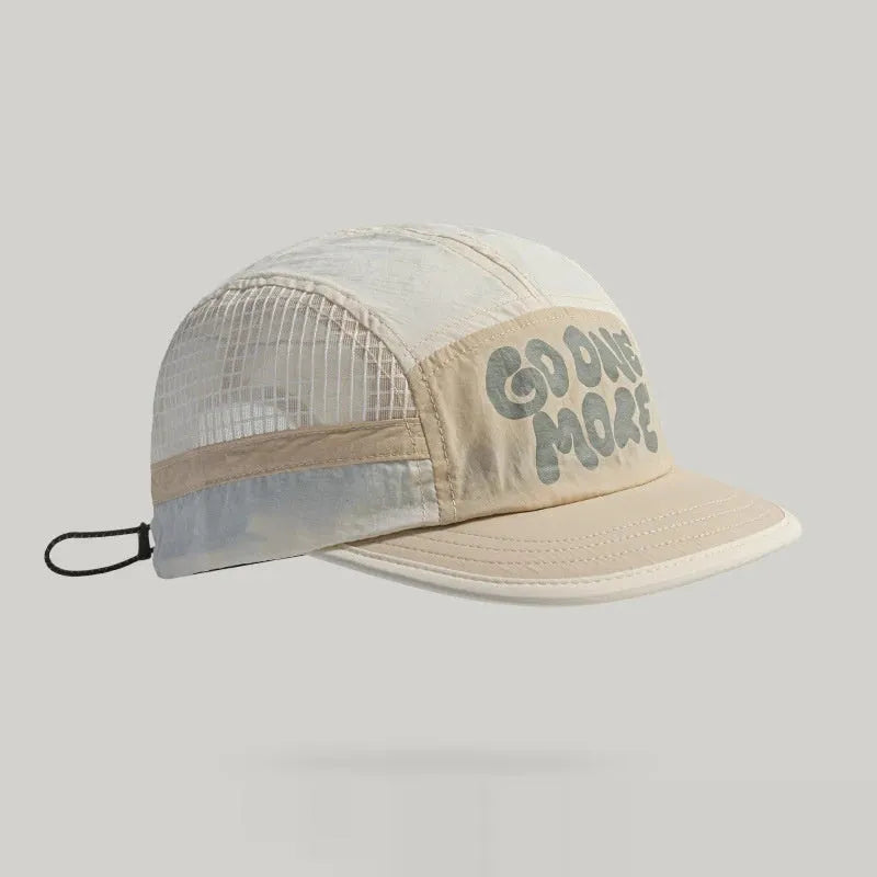 Gradient quick-drying mesh baseball cap in light green colour with dome crown styling.