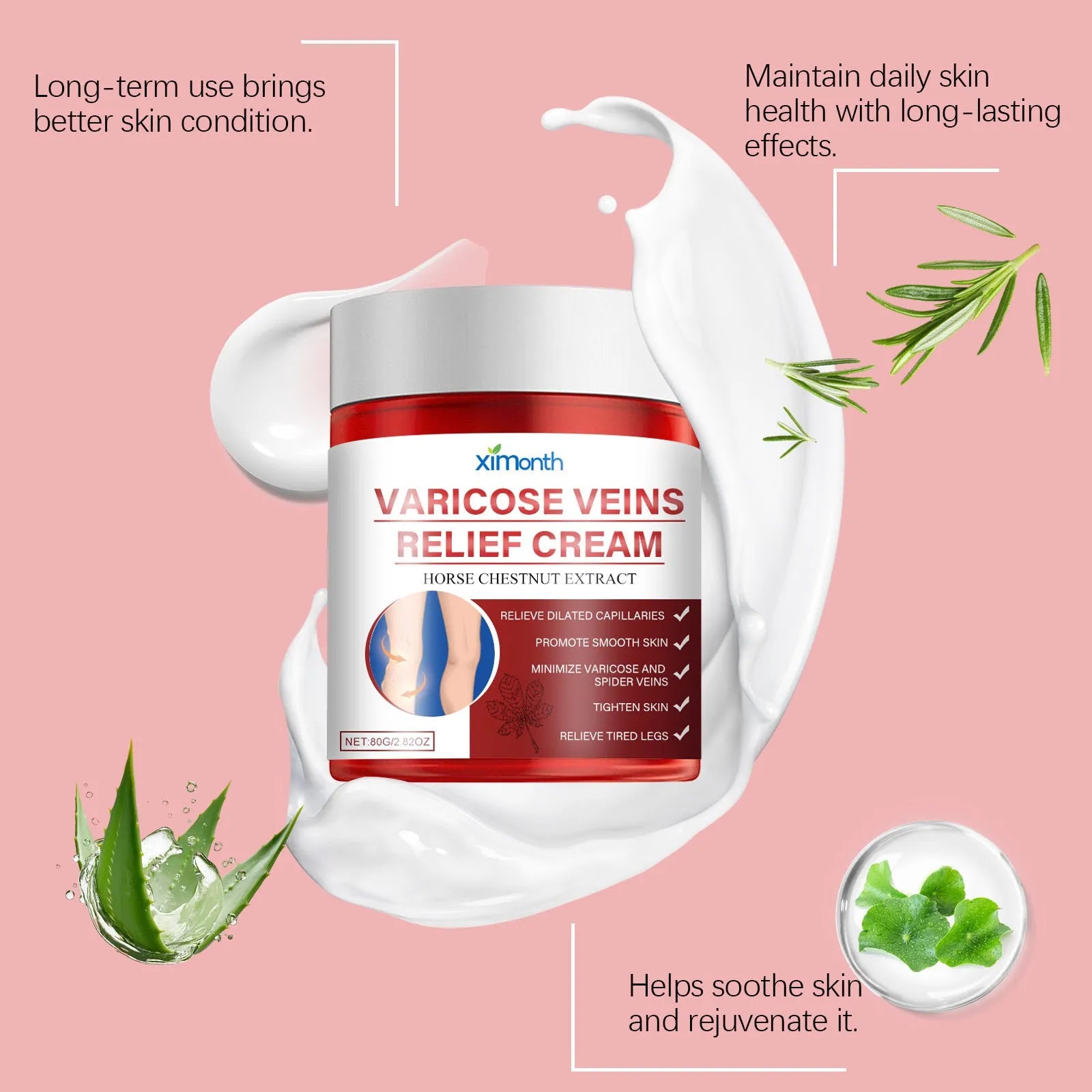 Two 80g tubes of leg care moisturising cream for universal skin types