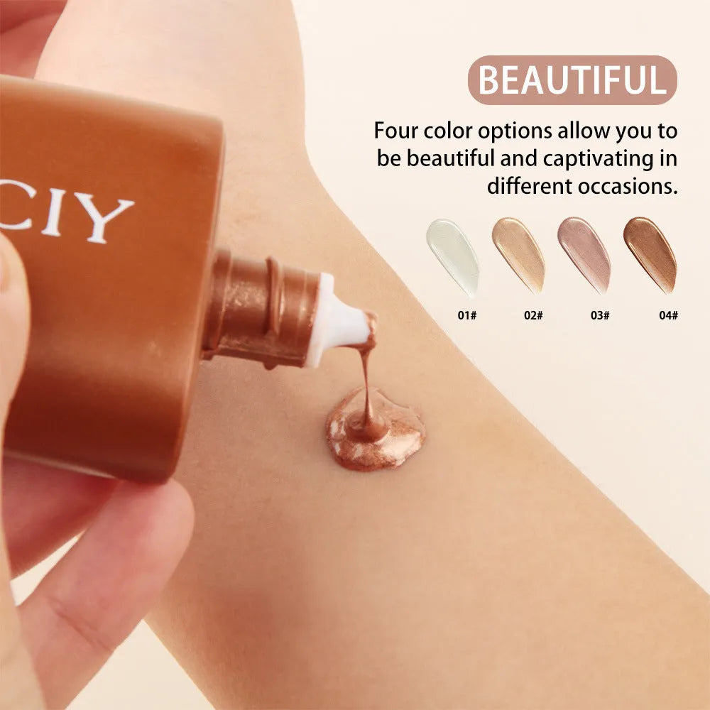 30ml face and body brightening contour liquid tube with four shade options for natural three-dimensional highlighting