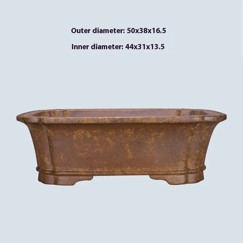 Large rectangular purple sand floor flowerpot in modern simple style.